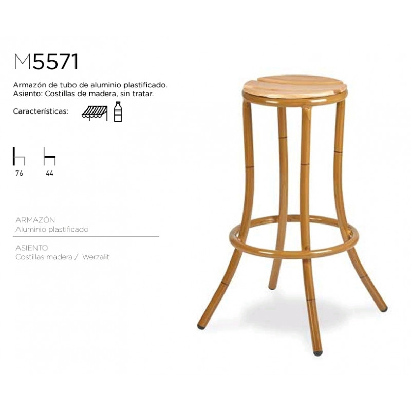 ROM TABURETE M5171 ALM-ASIENTO LAMAS MADERA