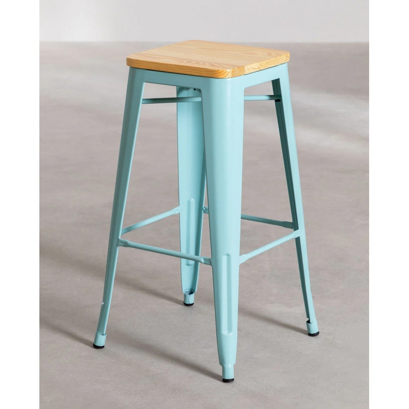 SK TABURETE ALTO LIX MADERA NATURAL-MADERA OSCURA