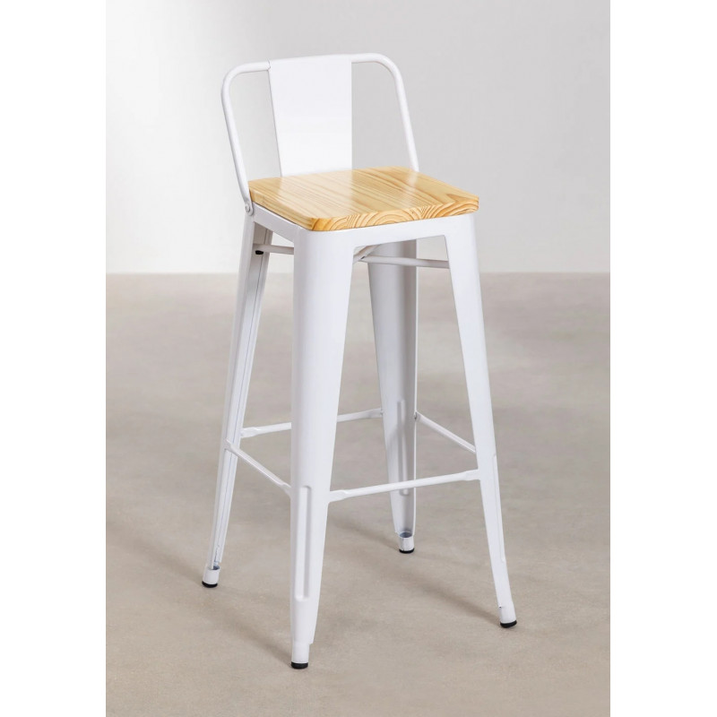 SK TABURETE LIX ALTO MADERA CON RESPALDO h.75