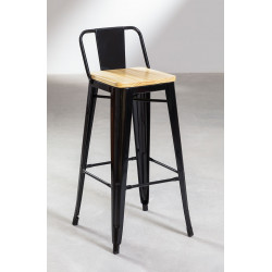 SK TABURETE LIX ALTO MADERA CON RESPALDO h.75