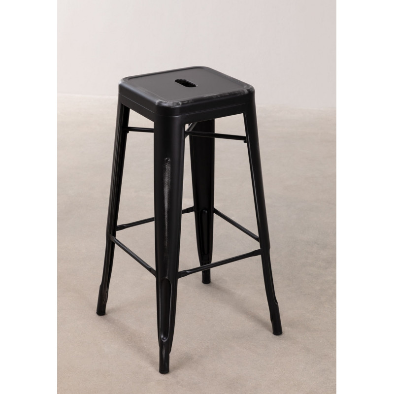 SK TABURETE ALTO LIX VINTAGE ACERO NEGRO 76 cm