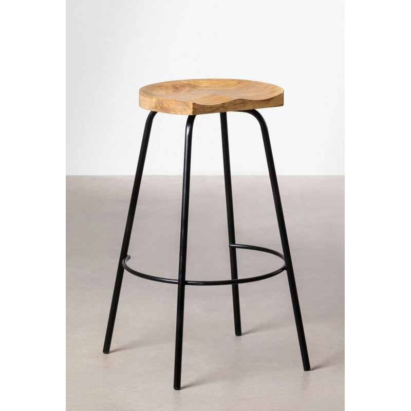 SK TABURETE DARCKO ALTO MADERA NEGRO h.75