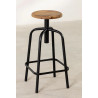 SK TABURETE ERY ALTO REGULABLE ACERO NEGRO-MADERA