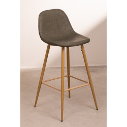 SK TABURETE GLAMM POLIPIEL MADERA NATURAL h.65-75