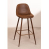 SK TABURETE GLAMM POLIPIEL MADERA OSCURA h.65-75