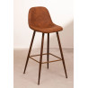 SK TABURETE GLAMM POLIPIEL MADERA OSCURA h.65-75