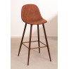 SK TABURETE GLAMM POLIPIEL MADERA OSCURA h.65-75
