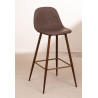 SK TABURETE GLAMM POLIPIEL MADERA OSCURA h.65-75