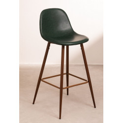 SK TABURETE GLAMM POLIPIEL MADERA OSCURA h.65-75