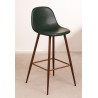 SK TABURETE GLAMM POLIPIEL MADERA OSCURA h.65-75