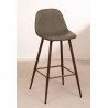 SK TABURETE GLAMM POLIPIEL MADERA OSCURA h.65-75