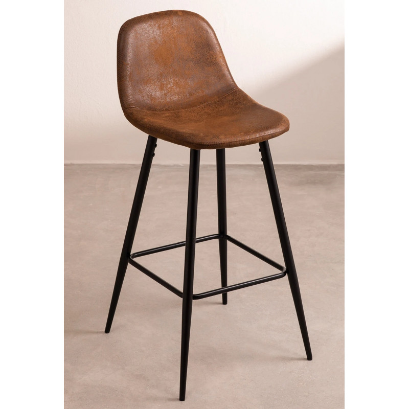 SK TABURETE GLAMM POLIPIEL METAL h.65-75