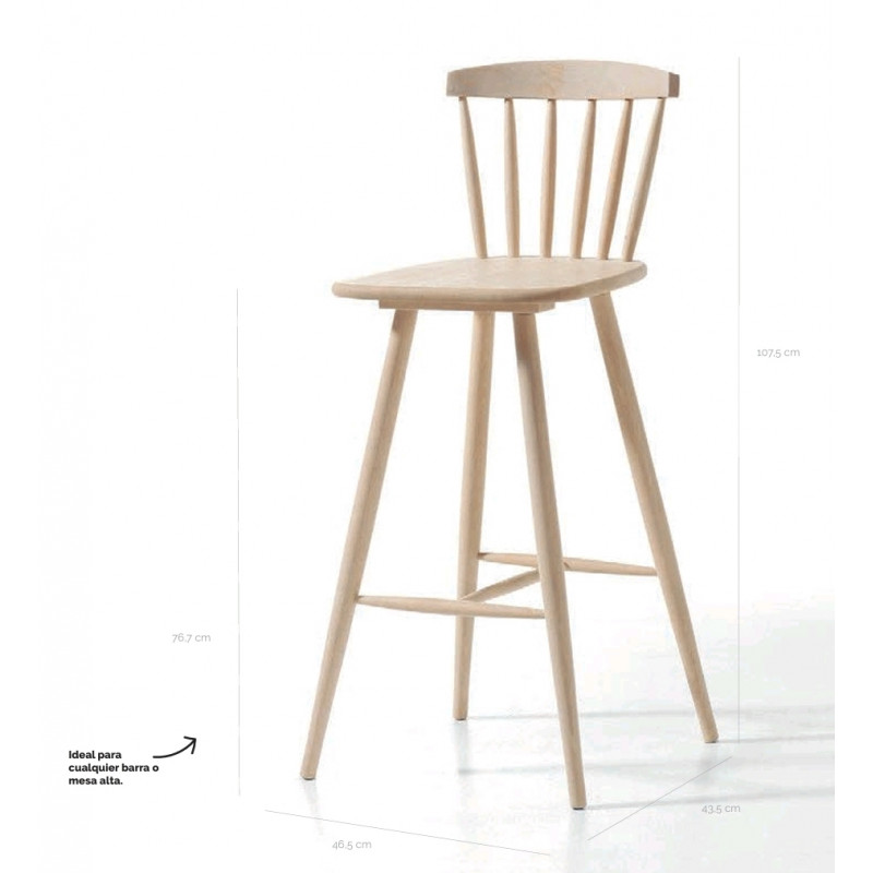 TAL TABURETE PALILLOS MADERA HAYA 143