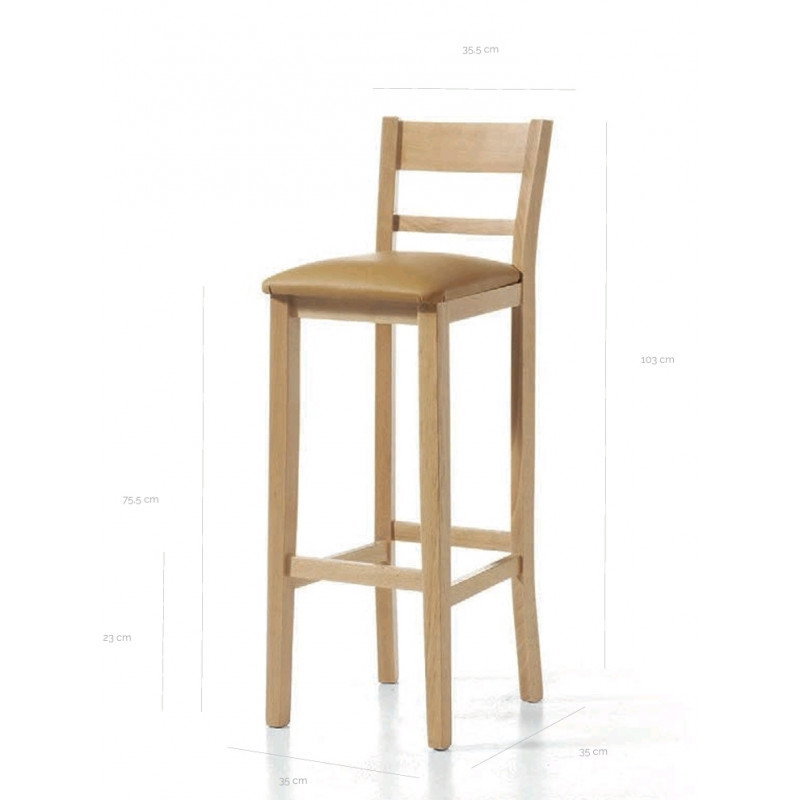 TAL TABURETE RESPALDO MADERA HAYA190