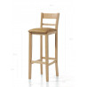 TAL TABURETE RESPALDO MADERA HAYA190