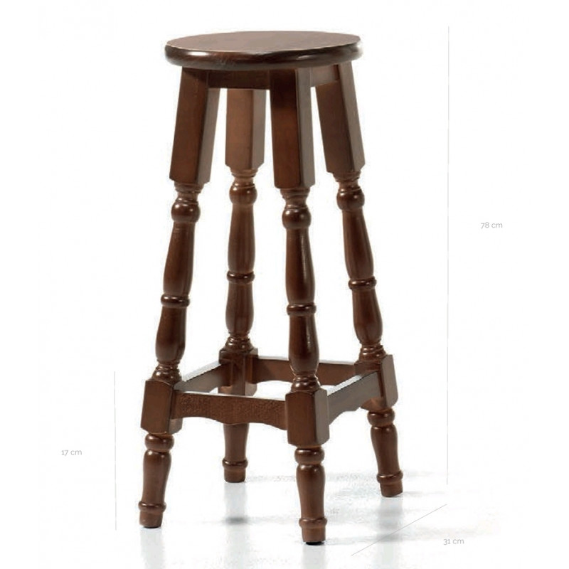 TAL TABURETE TORNEADO MADERA HAYA 134