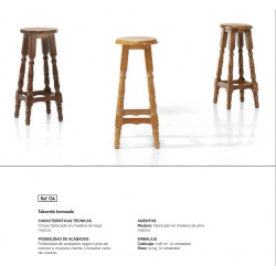 TAL TABURETE TORNEADO MADERA HAYA 134