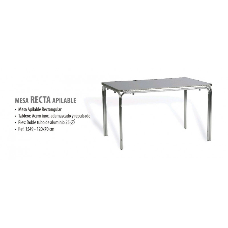AL MESA RECTA APILABLE RECTANGULAR 120x70