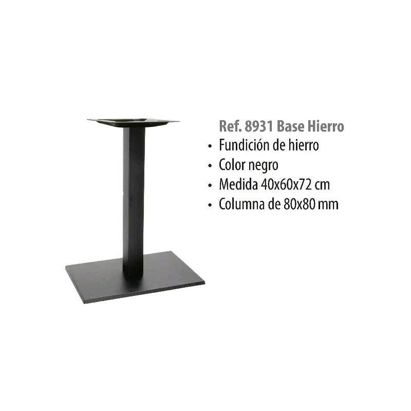AL BASE HIERRO RECTANGULAR NEGRO 8931 40x60x72
