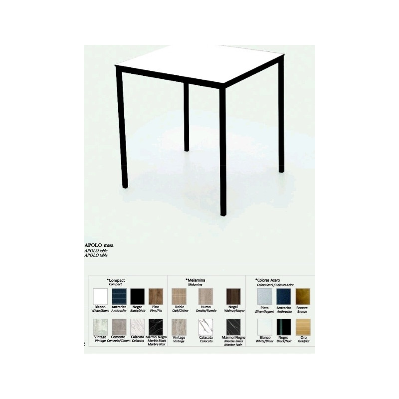 EQ MESA APOLO ACERO CON TABLERO COMPACTO 10 MM (1