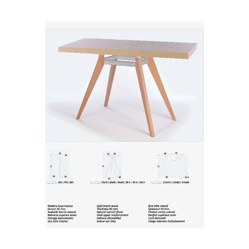 EQ PIE PALACE RECTANGULAR MADERA