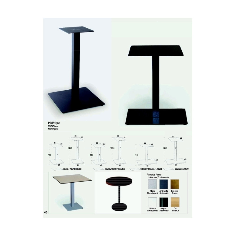 EQ PIE PRIM ACERO - PIE PRIM RECTANGULAR ACERO