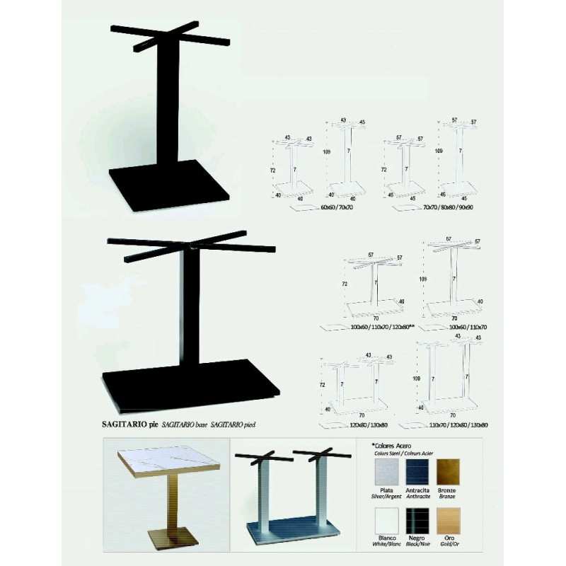 EQ PIE SAGITARIO-SAGITARIO RECTANGULAR ACERO