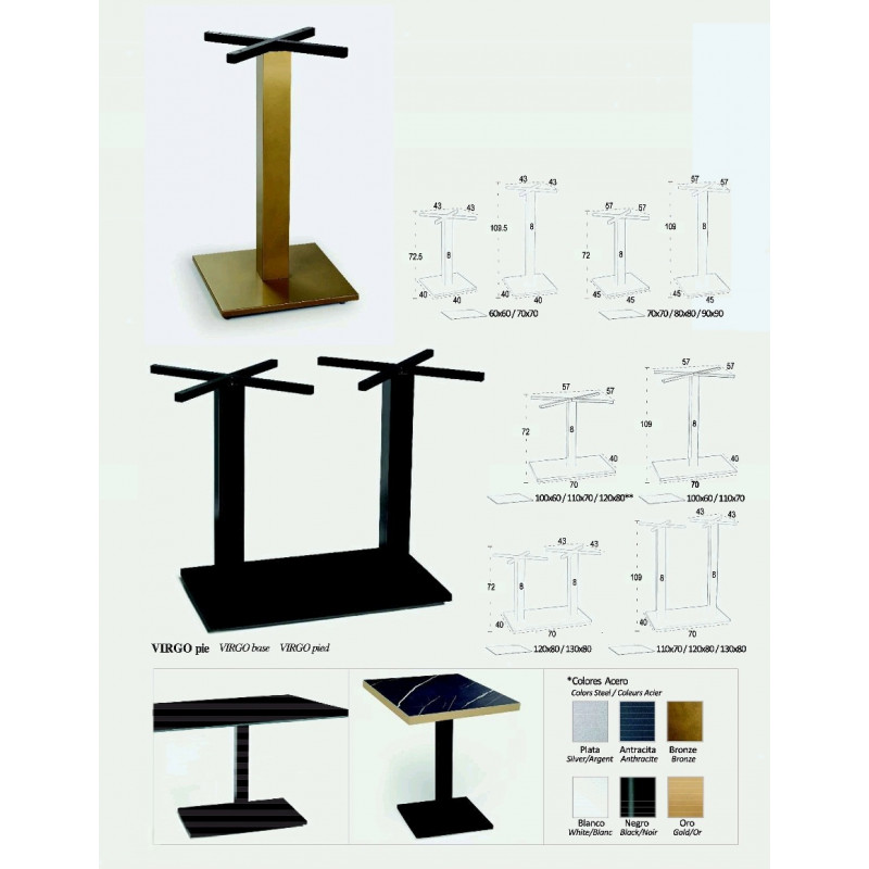 EQ PIE VIRGO ALUMINIO ALTO Y BAJO-RECT ALTO Y BAJO