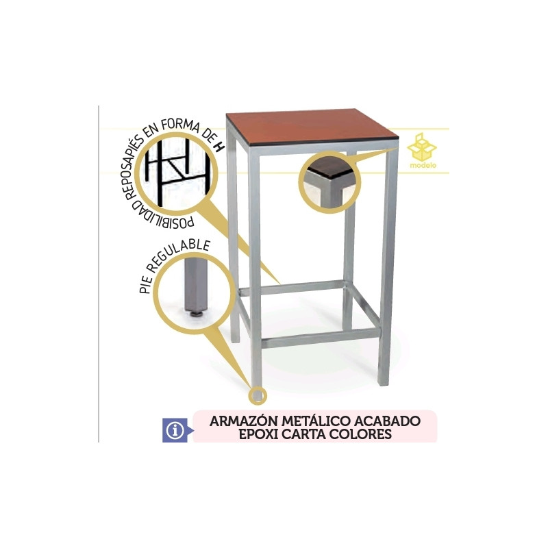 F MESA DECO-H ACERO EPOXI