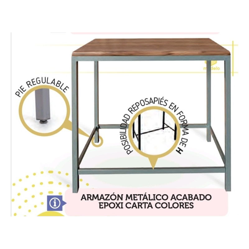 F MESA DECO-H-R ACERO EPOXI