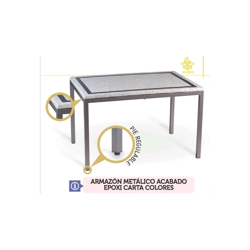 F MESA DECO-R ACERO EPOXI