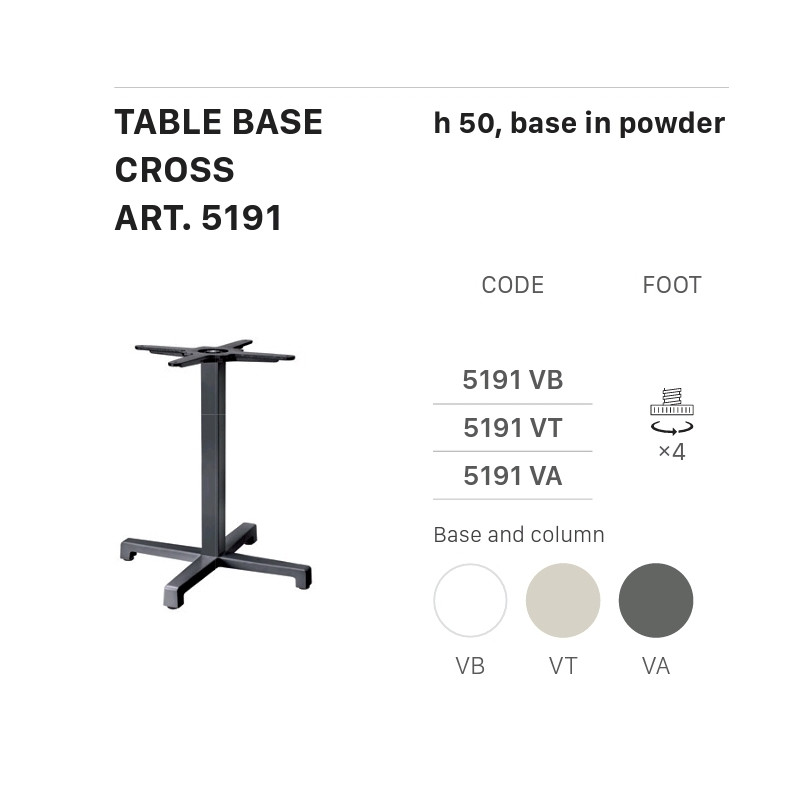SC TABLE BASE CROSS 5191 h.50