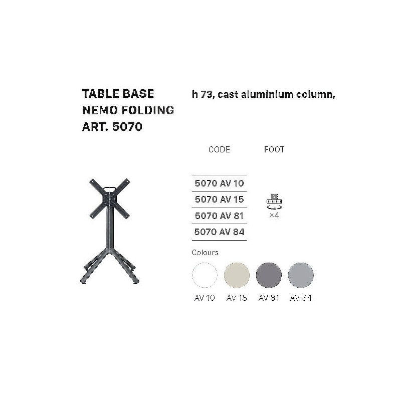 SC TABLE BASE MAXI NEMO ABATIBLE 5070 h.73