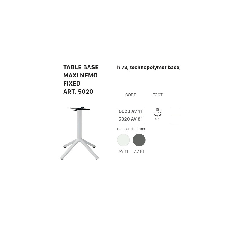 SC TABLE BASE MAXI NEMO FIJO 5020 h.73