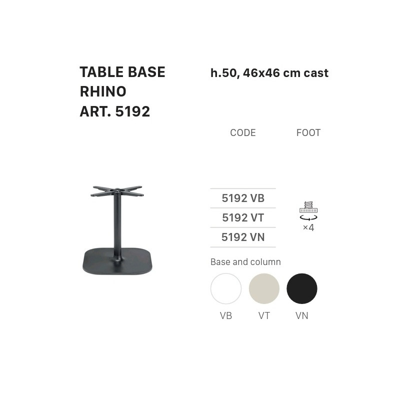 SC TABLE BASE RHINO 5192 h.50