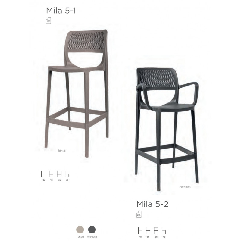 TABURETES ROM MILA 5-1 Y MILA 5-2 POLIPROPILENO