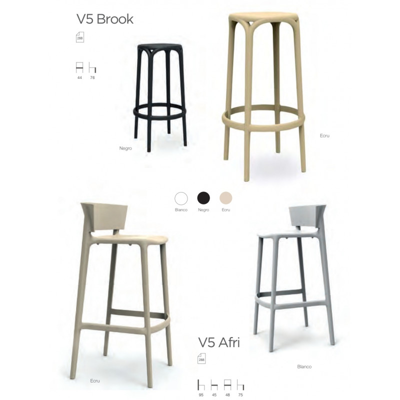TABURETES ROM V5 BROOK Y V5 AFRI POLIPROPILENO