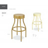 TABURETE ROM 5551 ACERO DORADO-CREMA