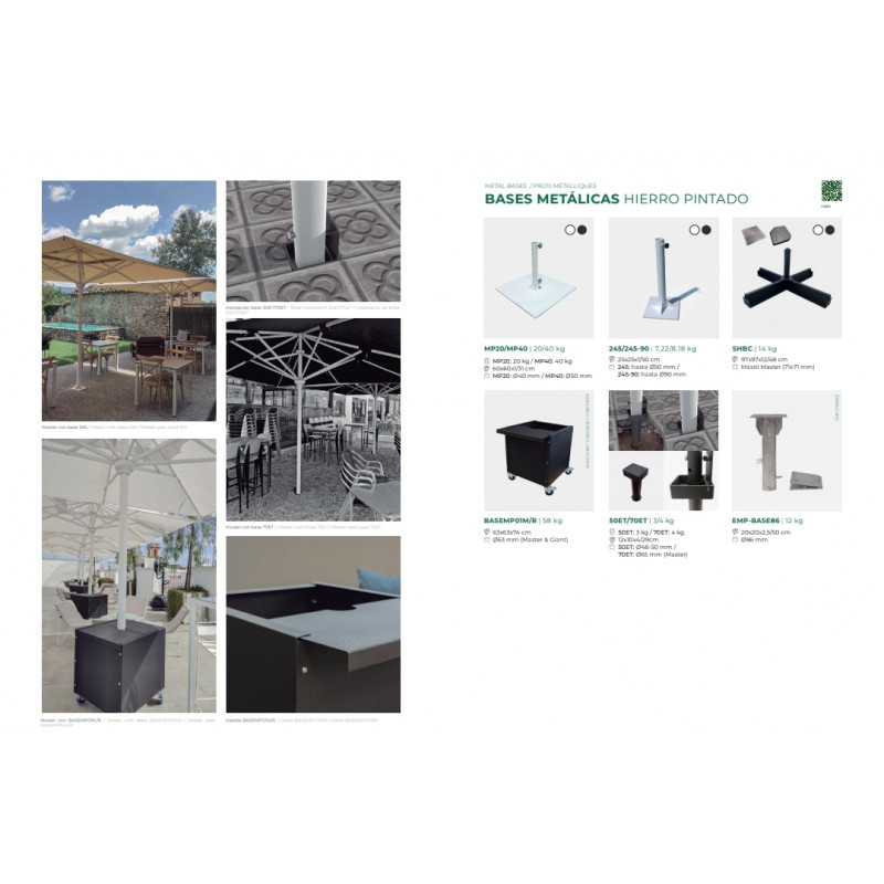 BASES PARASOLES METÁLICAS