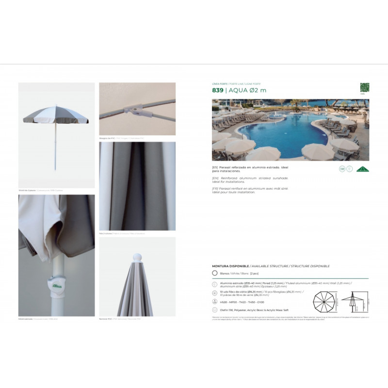 PARASOL AQUA 2 m DIM.