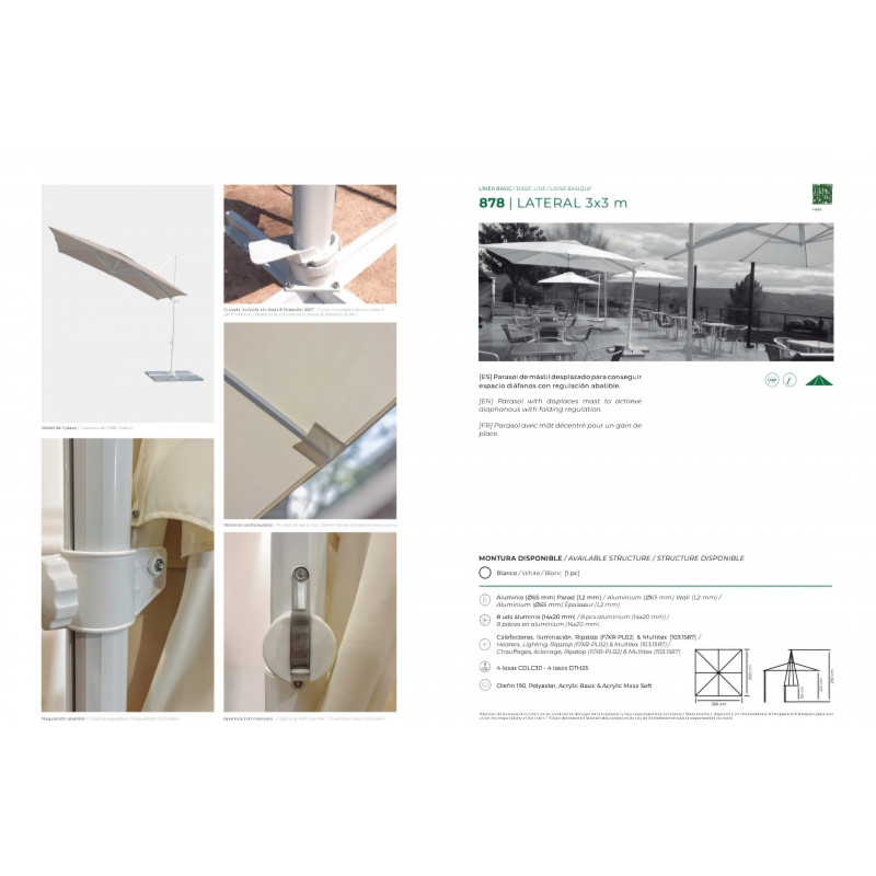 PARASOL LATERAL 3x3 m