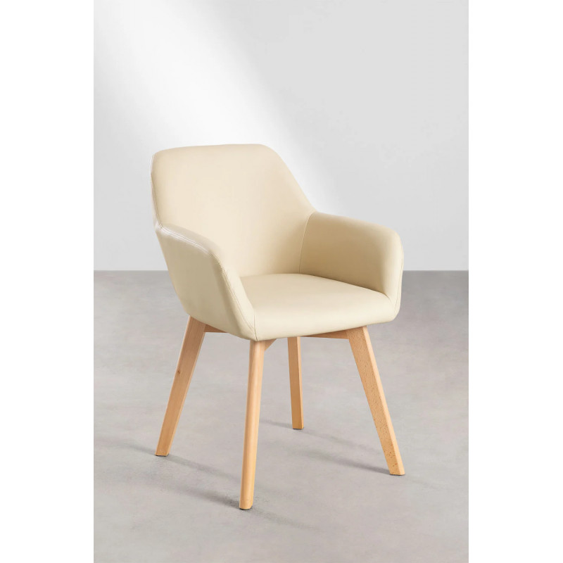 ERVI REPOSABRAZOS DESIGN POLIPIEL BEIGE CREMA