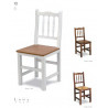 SILLA 10 MADERA HAYA BARNIZADA NOGAL Y BLANCO