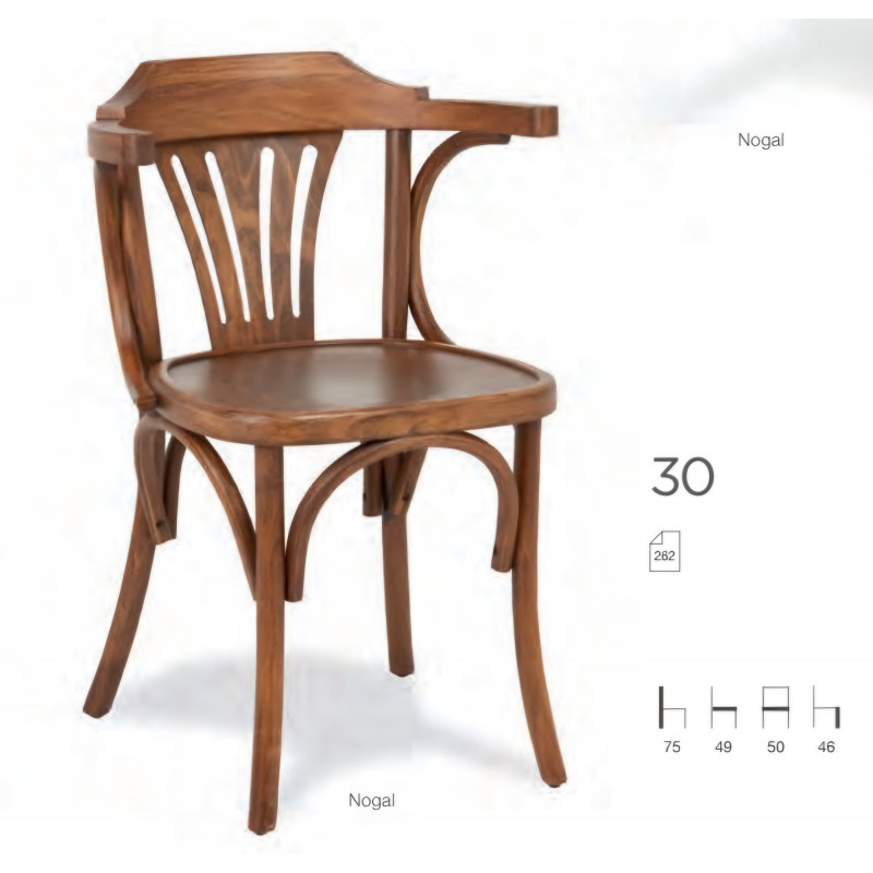 SILLÓN 30 MADERA HAYA BARNIZADA NOGAL
