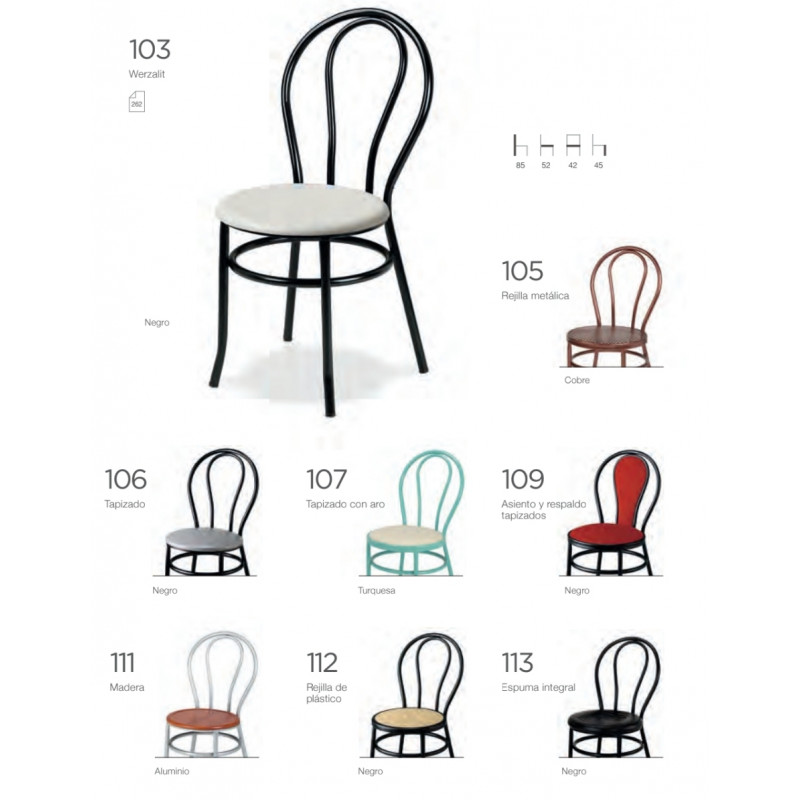 SILLA 103 ACERO Y ASIENTOS VARIADOS