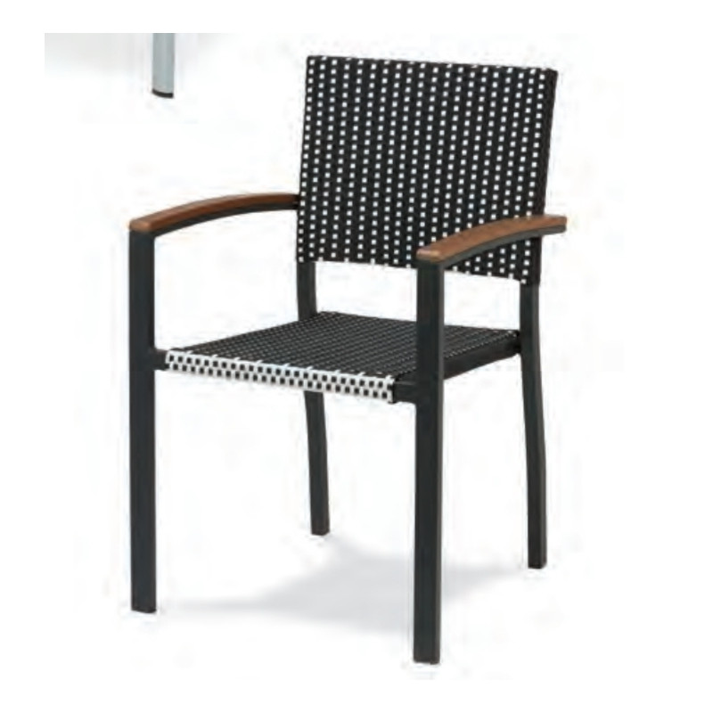 SILLÓN 2207 ALM-RATÁN NEGRO Y BLANCO