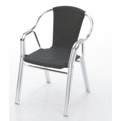 SILLÓN DOBLE TUBO ALM RATÁN REDONDO