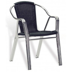 SILLÓN DOBLE TUBO ALM RATÁN REDONDO