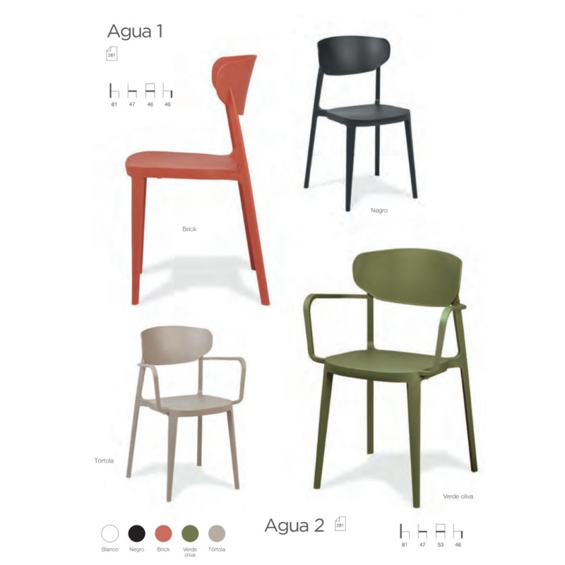 SILLA AGUA 1 Y SILLÓN AGUA 2 POLIPROPILENO