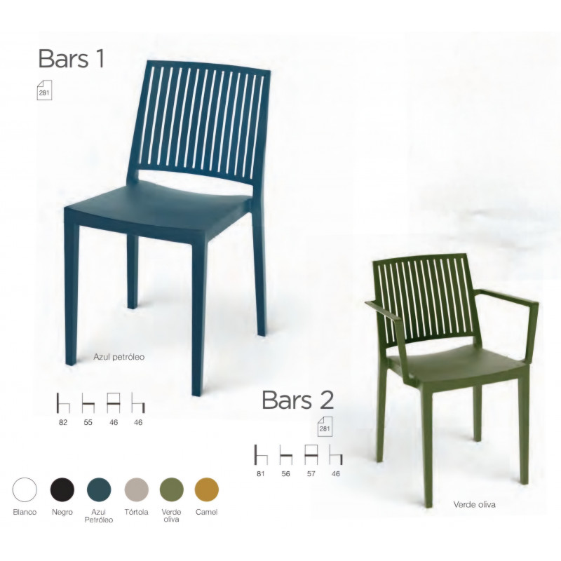 SILLA BARS 1 Y SILLÓN BARS 2 POLIPROPILENO